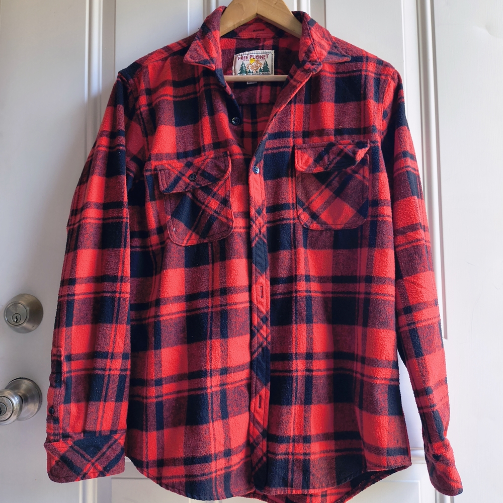 Free Planet Red and Black Checkered Shirt